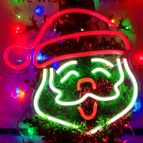 Image of Christmas Neon Sign, LED Neon Lights for Wall Decor, USB Neon Night Light Sign for Home Christmas Party Decor Christmas Gift Holiday Door Porch Decoration (Santa Claus)