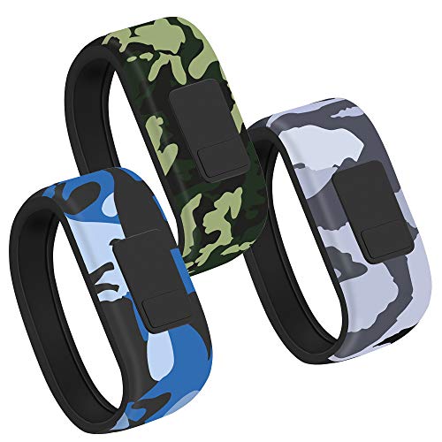 CharmingElf Replacement Bands Compatible for Garmin vivofit jr Bands and vivofit jr 2/3 Bands Soft Silicone Loop Wristbands for Kids Woman Man(Small-5.7 inches(145 mm),3PCS Color1)