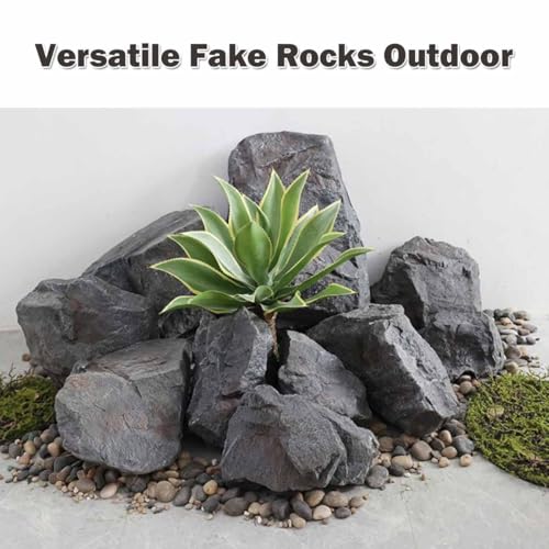 Faux Rock Cover, Artificial Landscape Boulder for Outdoor Decor - Lightweight PU Foam Decorative Rock to Hide Well Pumps, Pipe Vents, Sprinklers and Utilities(33x23x23m)