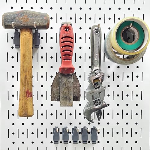 Image of 3-inch Wire Hook Model 113 Gray | Compatible with Wall Control | for Tool Wall Organization of Combination Wrenches, Adjustable Wrenches, Hammers, Paint Brushes, Merchandise, and More | 10-Pack