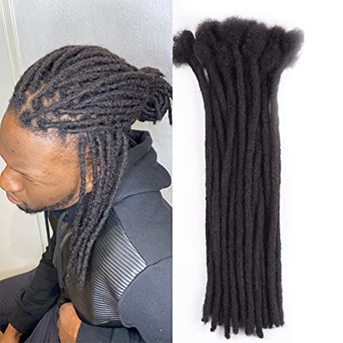 LD HAIR Dreadlock Extensions Full Hand-made Permanent Crochet Locs Extensions 100percent Realy Human Hair Can be Dyed And Bleached (20 strands, 8 Inch)