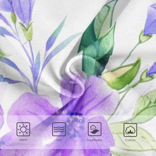 Girls Underwear Toddler 2t Cotton Panties Little Girl Fancy Briefs Undies Kids Watercolor Purple Flowers White3