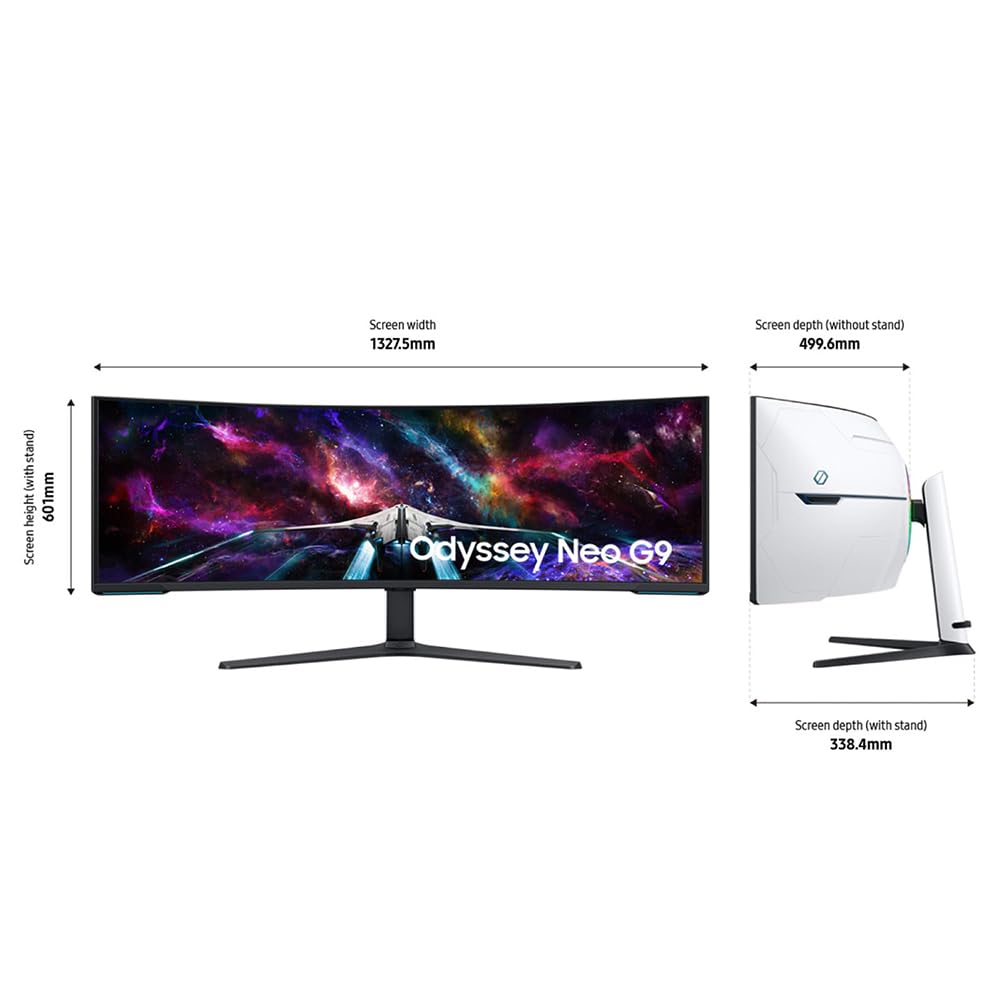 Samsung 57" Odyssey Neo G9 Dual 4K UHD Quantum Mini-LED Curved Gaming Monitor Bundle with Tech Smart USA Elite Suite 18 Standard Editing Software Bundle + 2 Year CPS Enhanced Protection Pack
