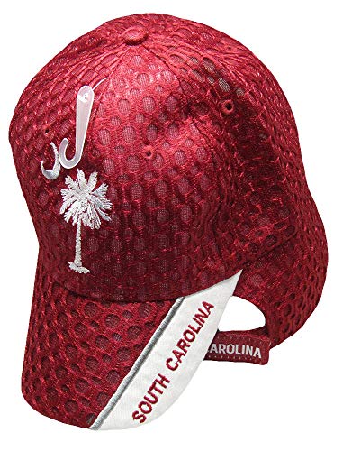 Gorra bordada en rojo carmesí SC State malla texturizada miniatura 1