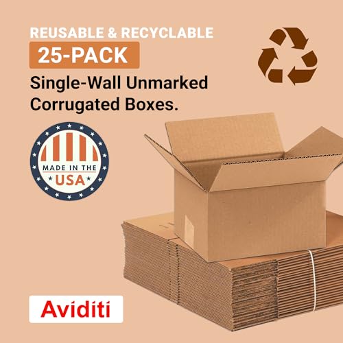 Image of Box USA Shipping Boxes Small 9 inchL x 7 inchW x 5 inchH 25-Pack - Corrugated Cardboard Box for Moving, Mailing, Packing, Packaging and Storage