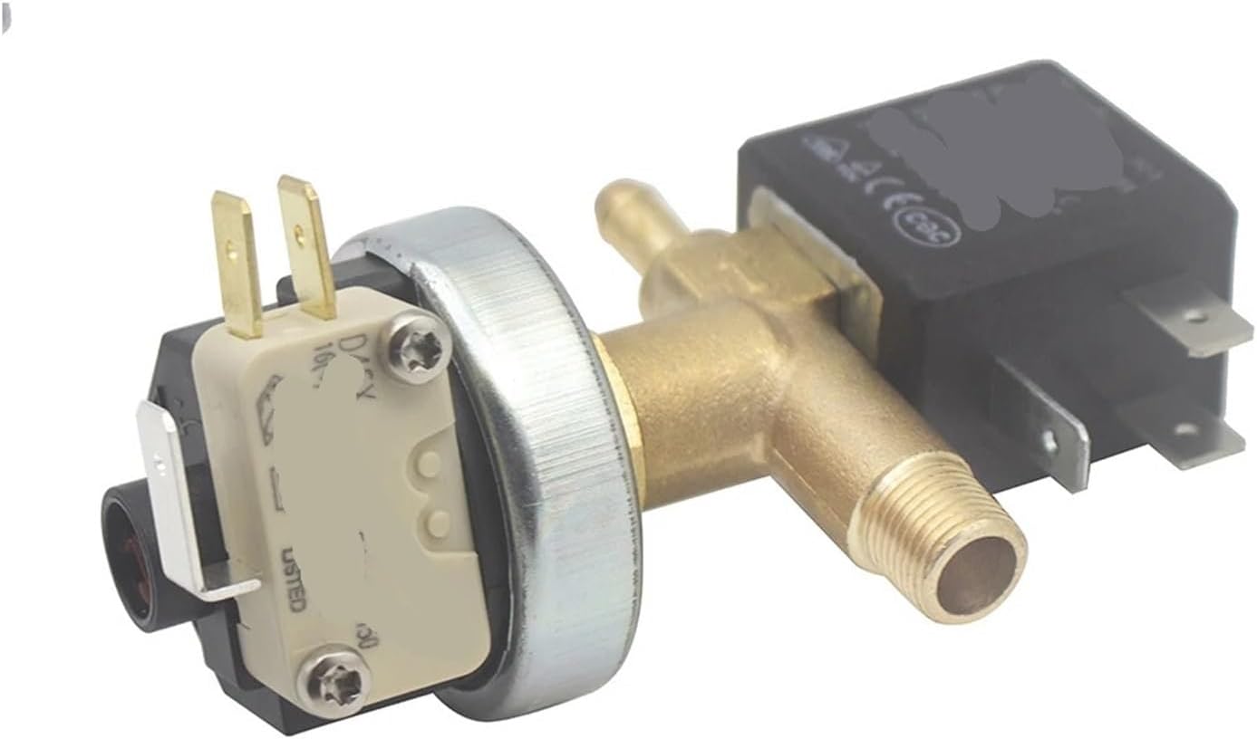 JYZ-3 Normally closed 2-way AC 230V G1/8" brass iron steam water gas double solenoid water valve with pressure switch combination