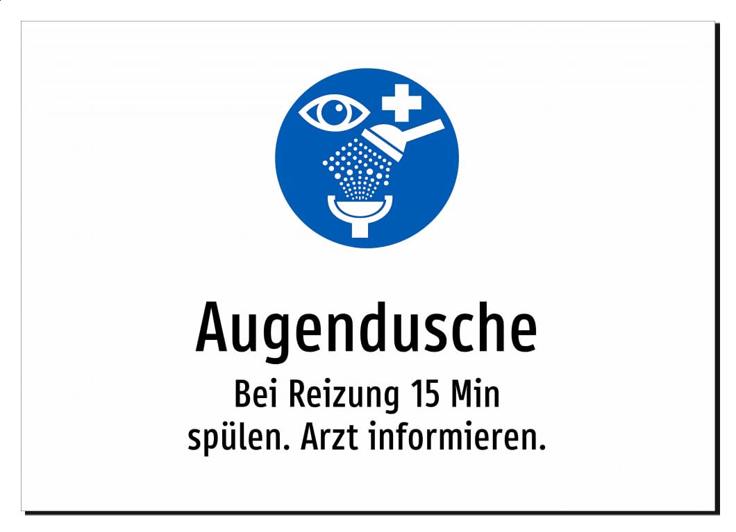 44476-DE-S-13 | Augendusche - Bei Reizung 15 Min spülen. Arzt informieren