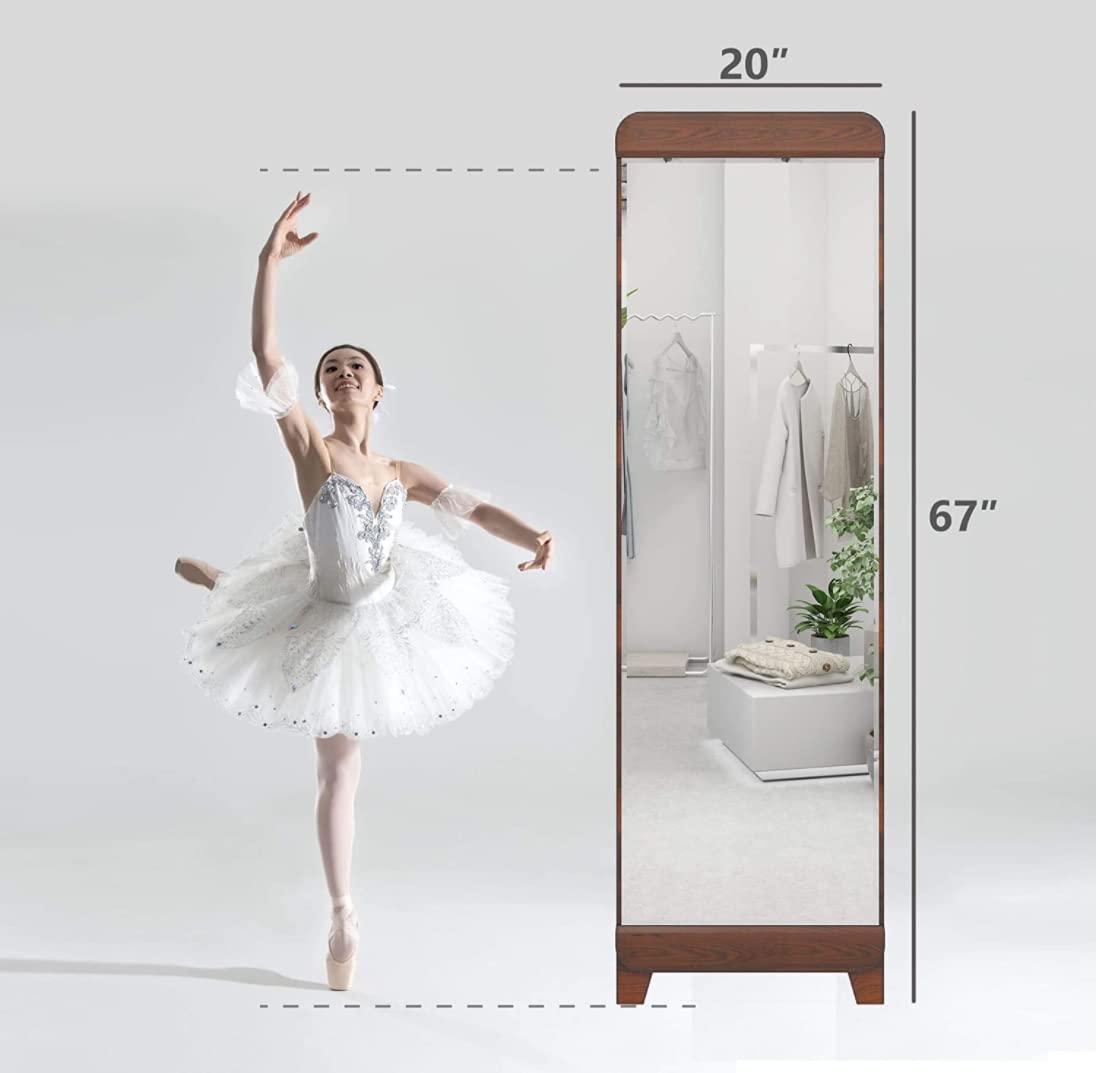 Honyee Full Length Mirror, Wooden Framed Mirror, Floor Mirror Full Body