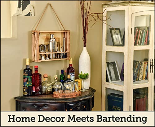 Mixology Bartender Kit: 11-Piece Bar Tool Set with Rustic Wood Stand - Perfect Home Bartending Kit and Cocktail Shaker Set For an Awesome Drink Mixing Experience - Exclusive Cocktail Recipes Bonus - Image 6