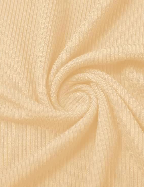 POPZONE Women's Lettuce Trim Mock Neck Long Sleeve Slim Fit Ribbed Knit Tee Shirt Tops - Image 3