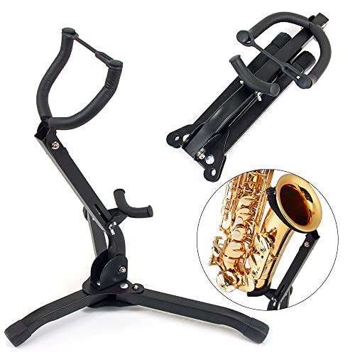 Folding Saxophone Tripod Stand Holder Sax Alto Tenor Portable Musical Instrument
