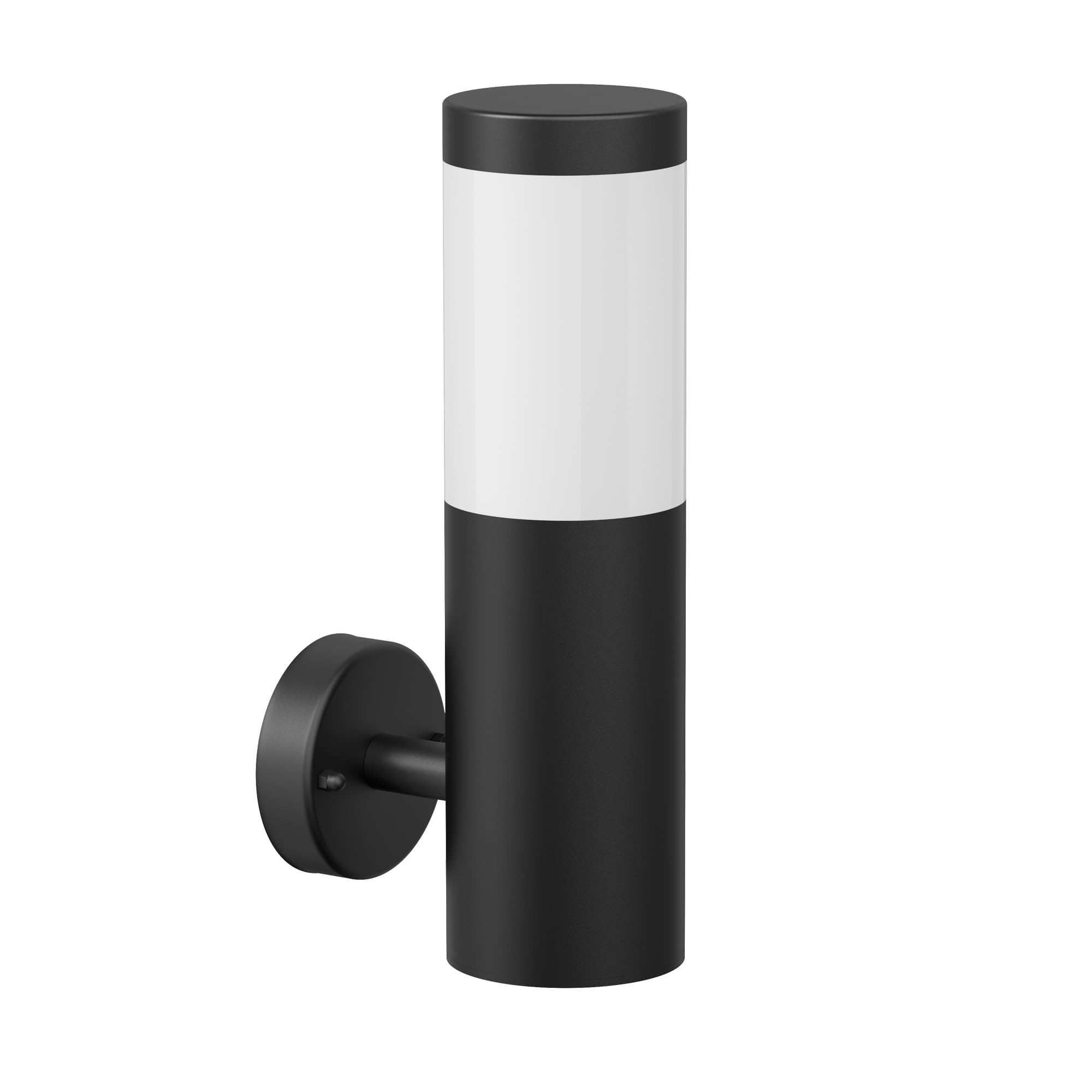 ledscom.de Wall Light PORU for Outdoors IP44, Stainless Steel, Black matt, Round, 1x E27 max. 40W, 1 piece (pack of 1)