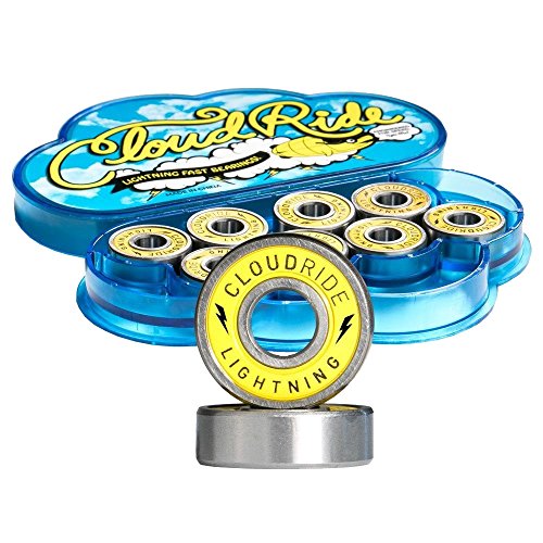 Cloud Ride! Lightning Skateboard Bearings Yellow, ABEC-7 for Premium Speed