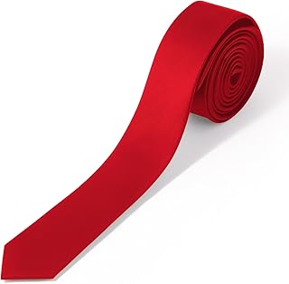 Skinny Ties Black Ties For Men and Women Solid Pure Color 1.58" (4CM) Plain