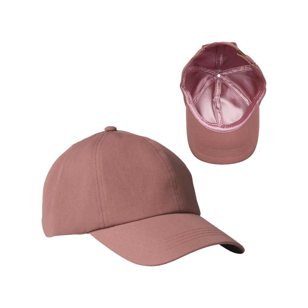 Red by Kiss Baseball Cap Satin Lined Interior, One Size Fits All, Adjustable Cap (Indian Pink)
