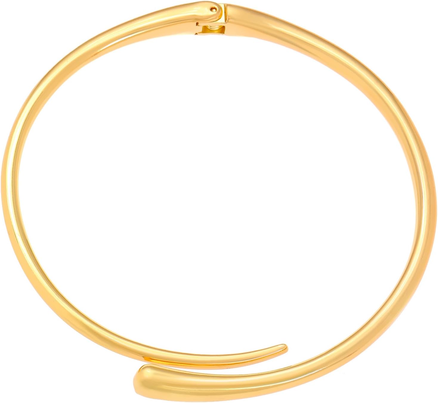Gold Collar Necklace for Woman Bold Teardrop Necklace Chunky Necklaces for Women Statement Necklace for Women Open Cuff Design Fashion Jewelry Highly Polished Alloy