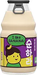 Bebida Leite de Banana ou Morango 230ml Vidro | Bebida Láctea Cremosa | Importada | Sabor Delicioso | Mimos Korea (Banana)