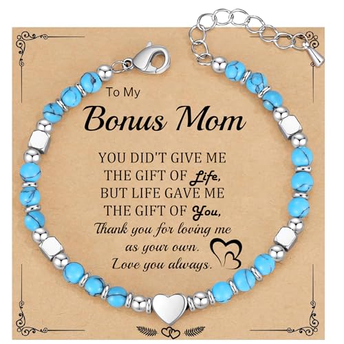 Christmas Gifts for Women, Stocking Stuffers for Teens Beaded Bracelets for Women Gifts for Mom Christmas Gift Mothers Day Gift for Grandma Daughter Bonus Mom Nature Stone Bead Bracelet Graduation Jewelry for Her 2026