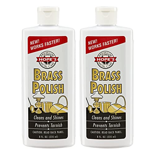 HOPE'S Brass Polish and Cleaner, Prevents Tarnish, Safe for Brass, Copper, Chrome, and Sterling...