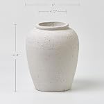 LB2 Vase en céramique blanche, 11.8" Tall Zen Style, Terra Cotta Vase de pitcher, Décor agricole dérangé, Fleur décorative potier pour décoration maison (A - blanc 11.8")