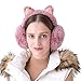Surblue Foldable Cat Ear Earmuffs - Winter Warm Outdoor Covers Headband Fur Warmer, Cameo Brown