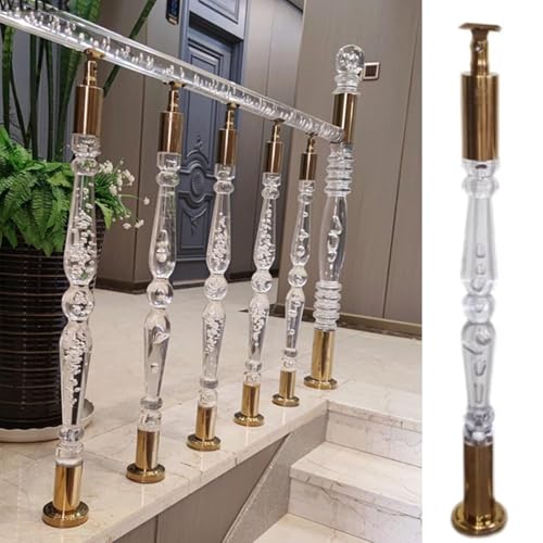 Balustres d'escalier en acrylique transparent, poteaux de balustrade de 35 et 39 pouces