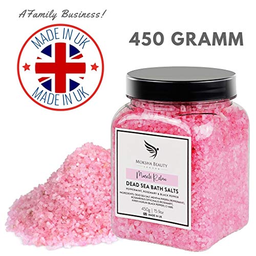 Muscle Pain Relief Bath Salts - Made in UK (450g) Natural Dead Sea Salts for Women Men. Luxury Detox with Essential Oils - Image 3