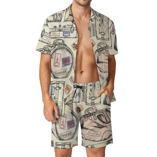 Chemise hawaïenne hommes haut de gamme et short d'été pour un style de plage soigné