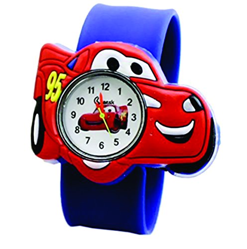 AccessCube Cars Fashion Watches Children Kids Watch Boys Watch Casual Quartz Slap Wristband (Blue)