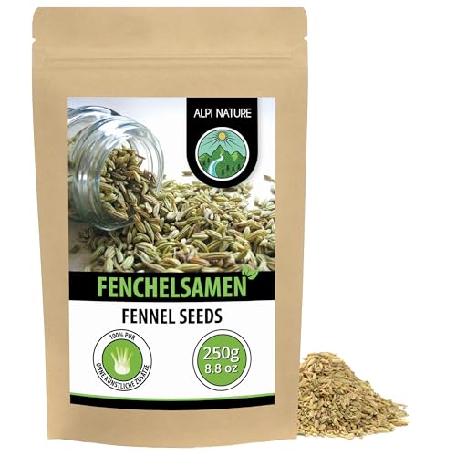 Alpi Nature Fenchelsamen 250g Fenchelsamen ganz für Gewürzmischungen Fencheltee Fenchel Tee