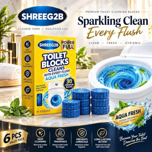 Image of Pack of 20 Lemon Toilet Cleaning Tablets | Powerful Foaming Drain & Toilet Cleaner | Removes Stains, Odor & Blockage Build-up | Multi-Purpose Cleaning Tablets | Fresh Lemon Fragrance (Pack of 20)
