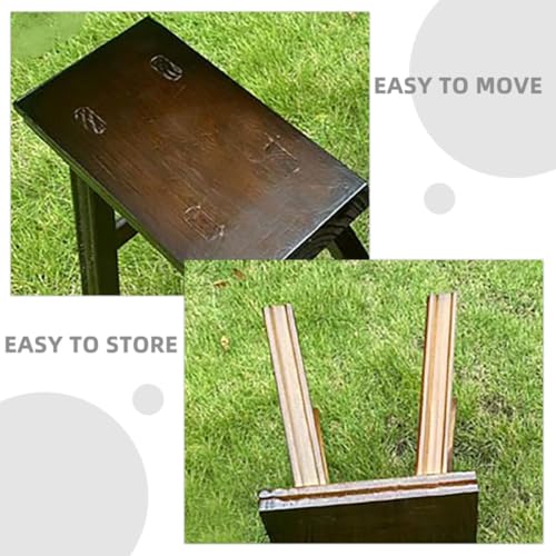 Tabouret en bois rectangulaire léger 23 cm polyvalent pour maison - 5