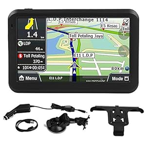 KSTE Universal 5 Pouces à écran Tactile Navigator Voiture de Navigation GPS avec 8 Go 256 Mo/Retour Clip