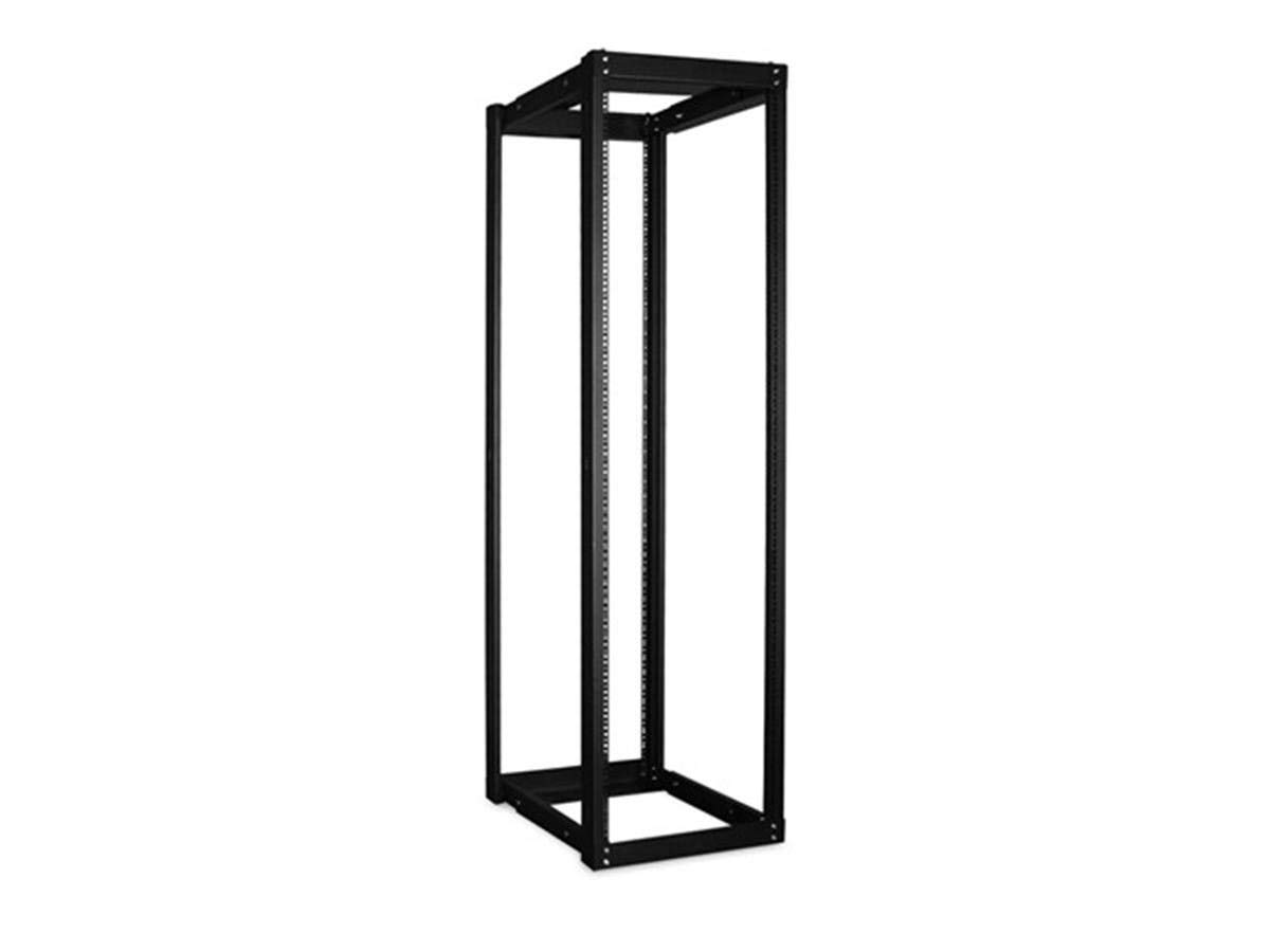 Monoprice 42U 1100mm Open Frame Adjustable Rack with 250mm 1U Shelf for Cabinet - GSA Approved, 375 lbs. Capacity, Adjustable Depth Up to 43in