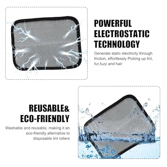 Static Removal Gloves for Pet Hair,Reusable Double-Sided Grooming Gloves,Cleans All Surfaces Easily,Suitable for Sofas,Clothes,Car Detailing,Carpets,Beds,Bedding,Furniture (Black)-ZRUABlPZ