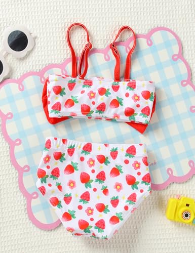 puseky Toddler Girls Swimsuit 2 Piece Kids Bathing Suit Bowknot Tankini with Shorts Beach Bikini Summer Swimwear 12M-5T2