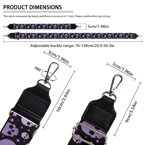 Image of Adjustable Purse Strap for Women, Crossbody Wide Handbag Strap Replacement, Sturdy Bag Strap with Silver Hardware