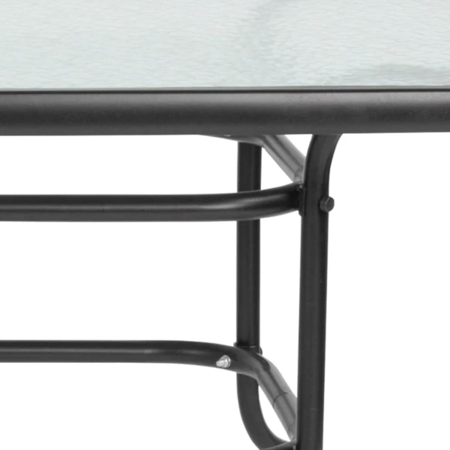 ZOLTA Gartentisch 140 x 80 cm in Glas Terrassentisch Wetterfest Buffettisch Partytisch für Garten Terrasse und Balkon | 4-6 Personen | Outdoor Esstisch Campingtisch | Schwarz