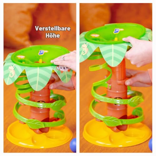 Bright Starts Tropical Twirl 2-in-1 Ballturm mit Lichtern & Musik, 5 Bälle inklusive, Unisex, 6 Monate+ – Ansicht 4