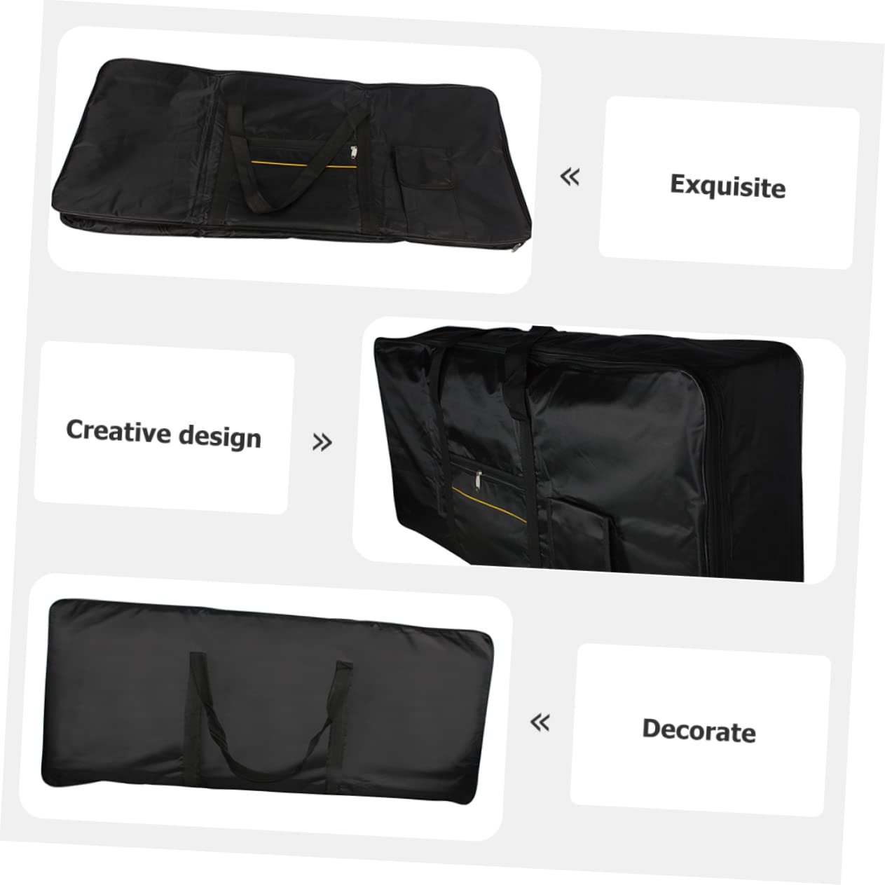 Borsa per Tastiera Elettronica 61 Tasti Oxford Manico Comodo Design alla Moda Nero