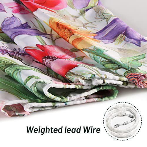 Bblyanu Abstract Boho Floral Botanical Shower Curtain，Spring Flowers Shower Curtains, Polyester Fabric Waterproof Bathroom Shower Curtains For Bathroom Decor 72 X 72 Inch #TOP4