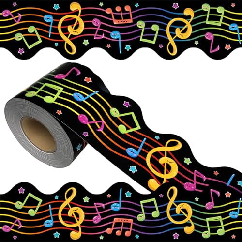 69Ft Musical Notes Bulletin Board Borders Colorful Cute Musical Note Trimmer Stickers Music Theme...