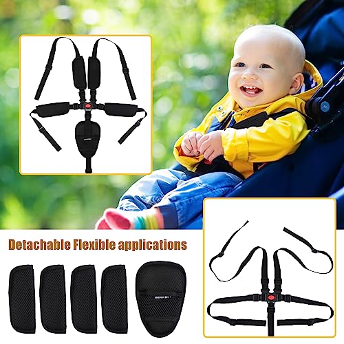5 Punkt Baby Sicherheitsgurt, Gurt Sicherheitsgurt Hochstuhlgurte Verstellbare für Kinderwagen, Hochstühle, Schulterpolsternwagen Buggy Strap, Baby Schutz Einkaufswagen