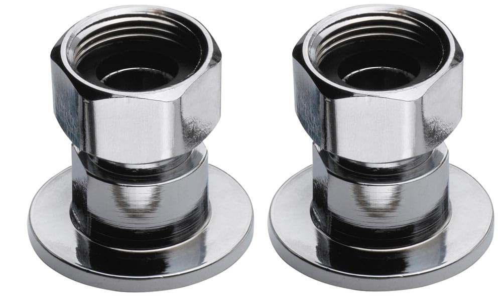 Krowne 21-400L Krowne Silver Series Coupling Flanges, (2) Pieces, 1/2" NPT Female Inlet, Low Lead Compliant (fits 12-8XX Silver Series 8" Center Wall Mount Faucet,)‌​‍​​‌‌​‌‌‍​​‌‌​‌‌‍​​‌‌‌​‍​