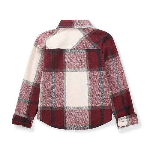 Image of Girls Flannel Plaid Shacket Button Down Long Sleeve Casual Shirt Shackets Fall Jacket Clothes