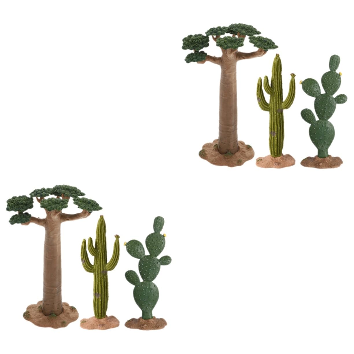 Alipis 2 Set Di Pianta Da Tavolo in Sabbia Piante Artificiali Decorazioni Per Il Paesaggio Della Sabbia Pianta Di Cactus Finto Piccole Piante Finte Alberi in Miniatura 3 Pezzi * 2