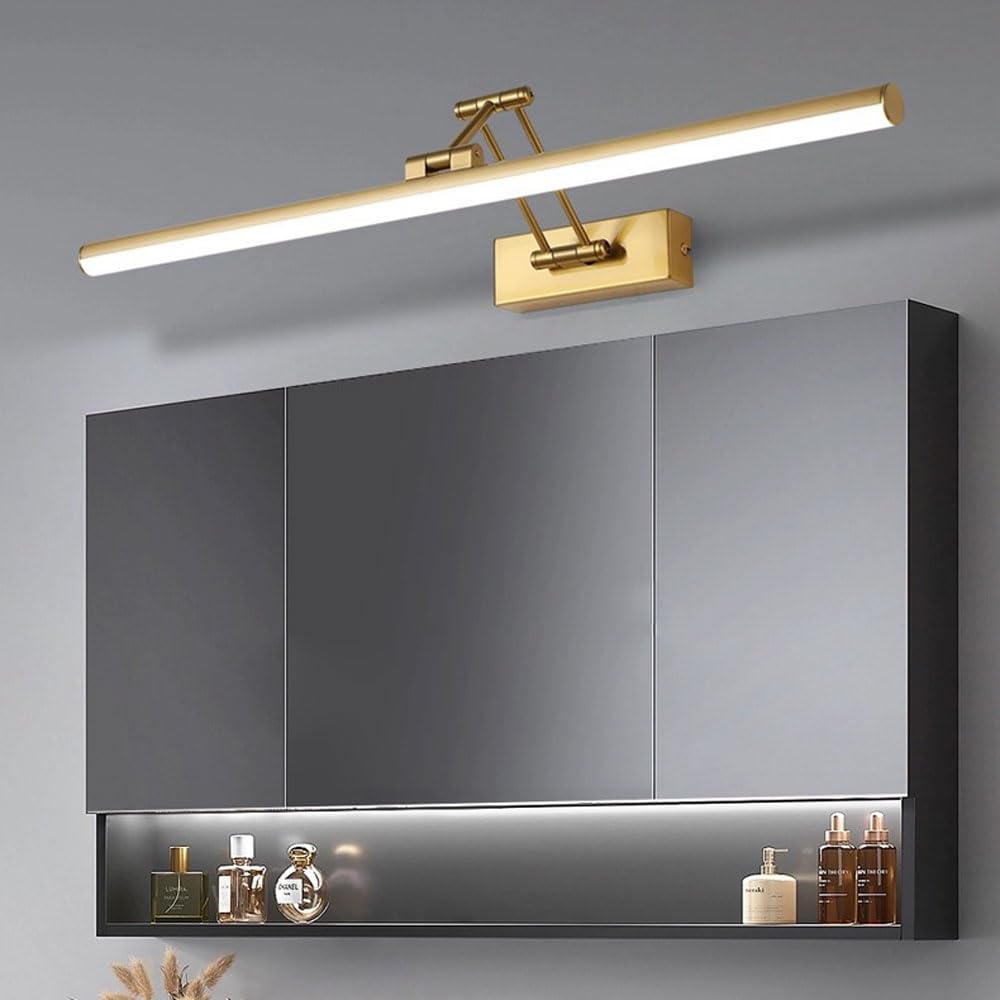 Jadssox Goldene Badezimmerleuchte über dem Spiegel, LED-Schminktischlampe, verstellbare Spiegelfrontbeleuchtung, Moderne Spiegelschranklampen, Bilderleuchten, Ankleidezimmer-Schminktischlampen