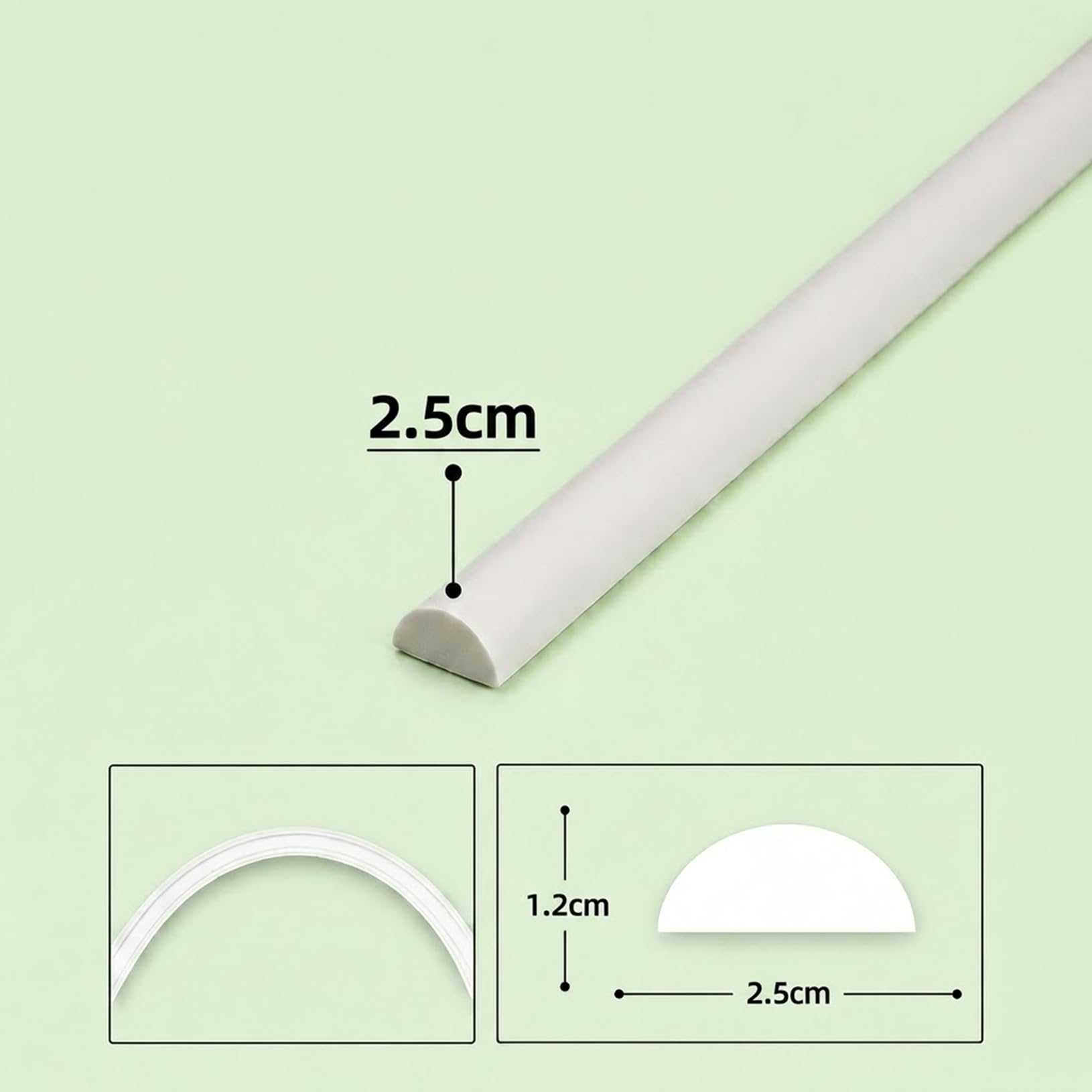 Elastyczna Listwa Ozdobna PVC 2.5cm/0.98“ Wąska DIY Listwa Dekoracyjna Do Malowania Wodoodporna Listwa Wykończeniowa Do Ścian, Sufitów, Szafek I Luster White, 7M