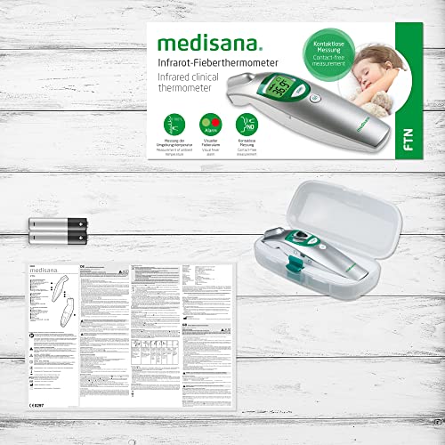 medisana FTN Fieberthermometer, Kontaktlos, Infrarot, Stirnthermometer, Für Babys, Kleinkinder und...