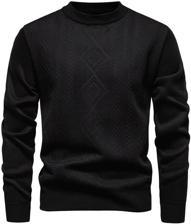 Men's Sweater Casual Round Neck Warm Knitted Base Sweaters